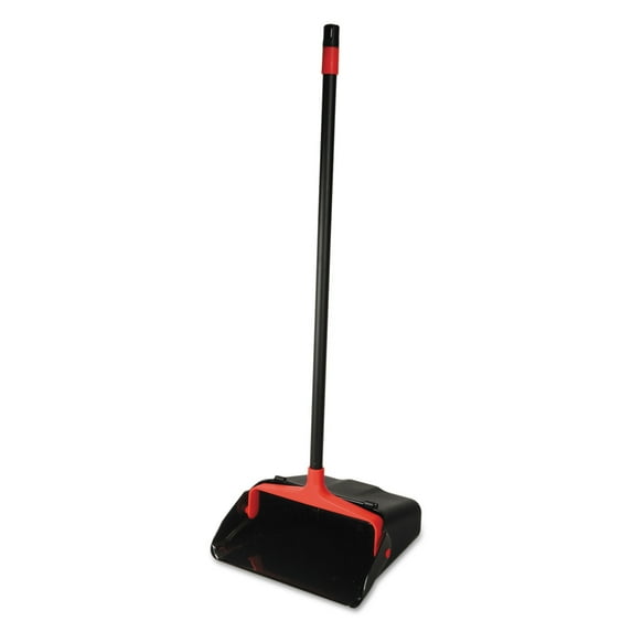 O-Cedar Commercial Maxi-Plus Lobby Dust Pan with Rear Wheels, Black, 13"Wide, 30"Handle, 6/Carton