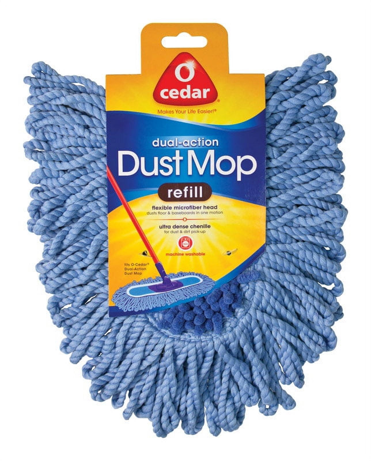 OCedar 168112 DualAction Dust Mop Refill, Microfiber, Blue