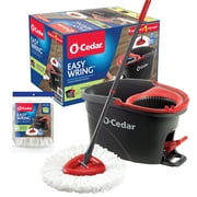 O-Cedar EasyWring™ Microfiber Spin Mop & Bucket System with 2 Extra Mop Head Replacements (3 Total Refills)