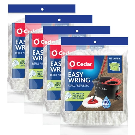 O-Cedar EasyWring Microfiber Spin Mop Refill 4pk.