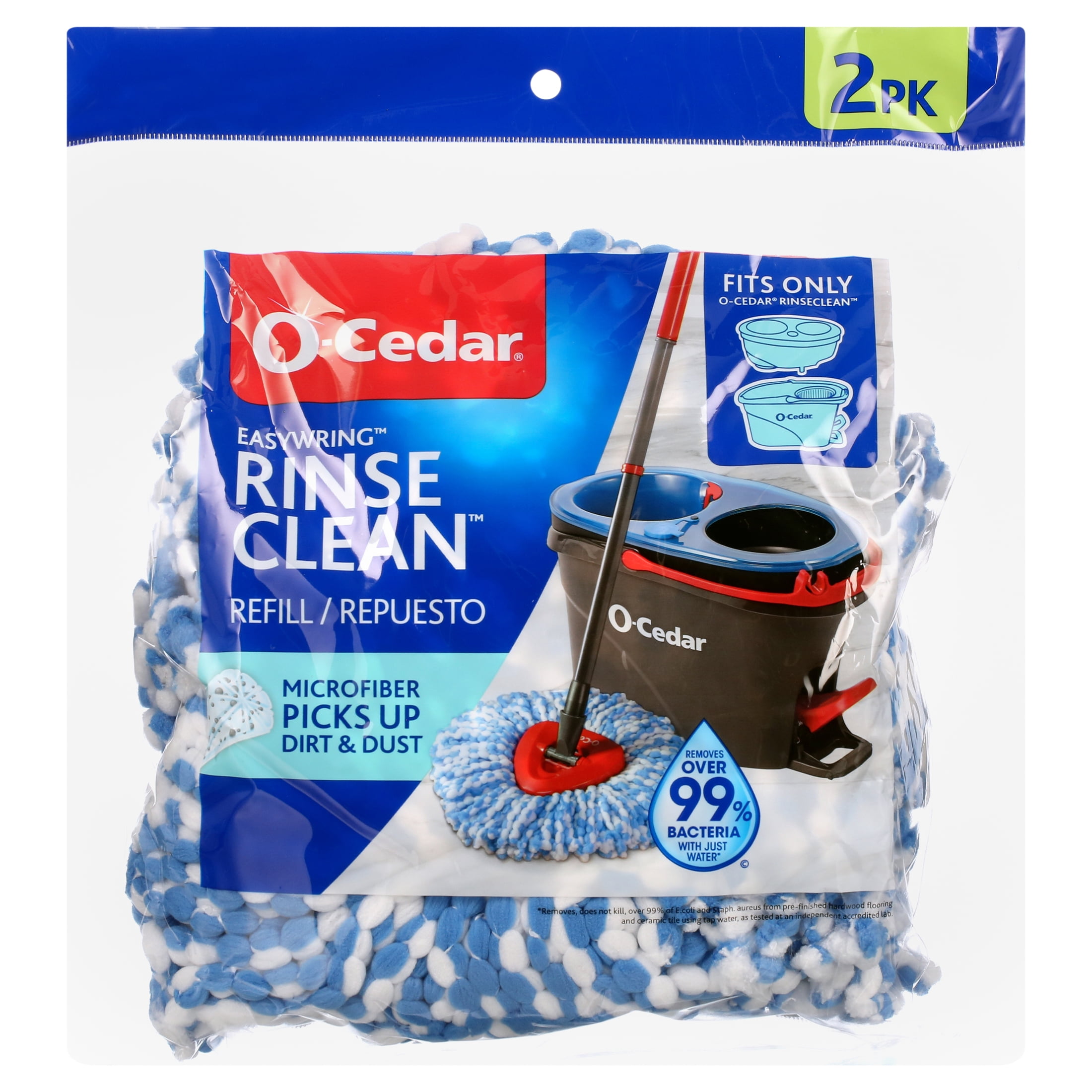 O-Cedar EasyWring Rinse Clean Mop Refill - MicroFiber - Multi - 2 / Pack O-Cedar EasyWring Rinse Clean Mop Refill - MicroFiber - Multi - 2 / Pack