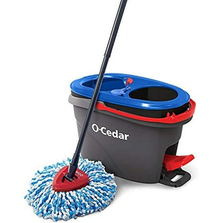 O-Cedar EasyWring RinseClean Microfiber Spin Mop & Bucket Floor Cleaning System, Grey