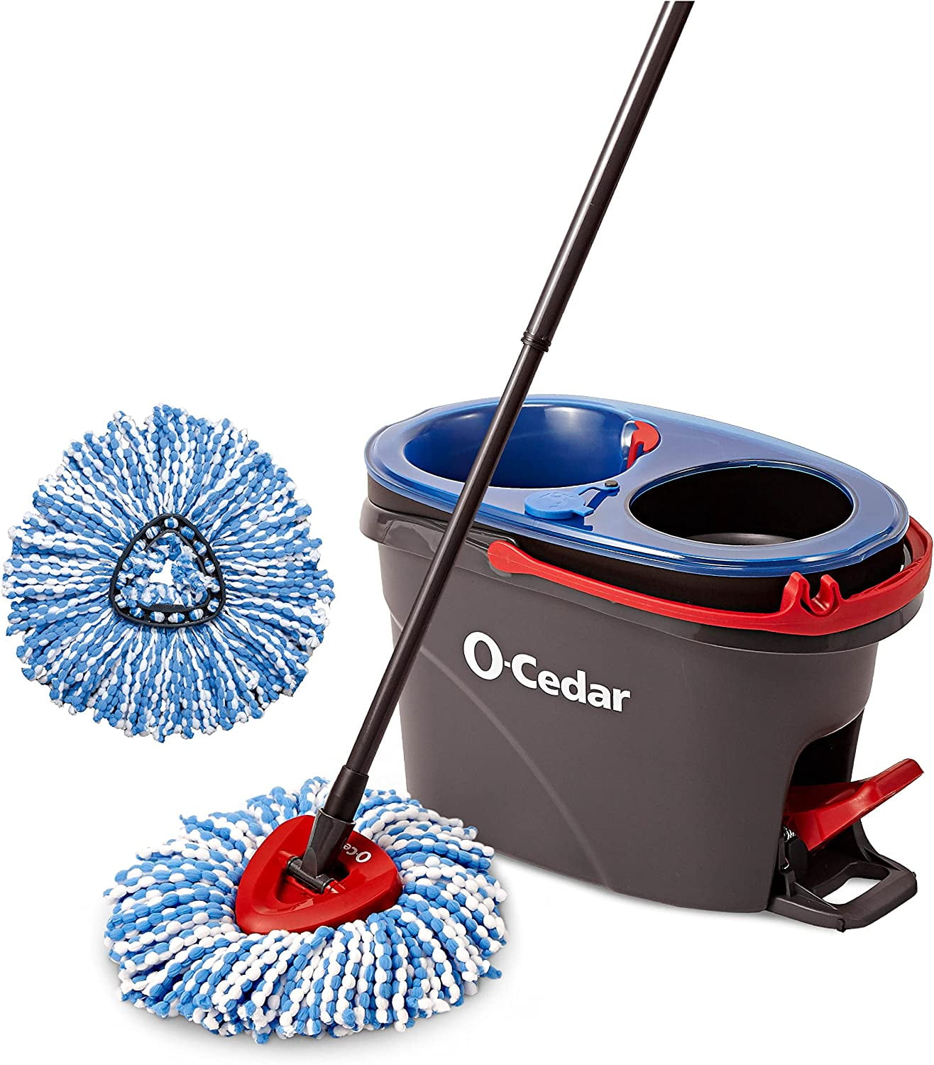 O-Cedar EasyWring RinseClean Spin Mop & Bucket Floor Cleaning System with 1  Extra Refill (Pack of 1)