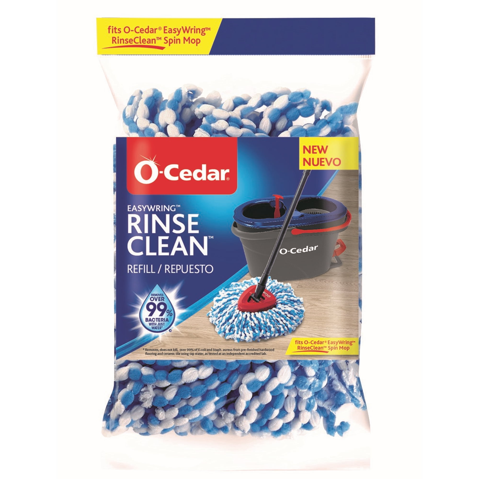 O-Cedar EasyWring Blue and White Microfiber Spin Mop Refill
