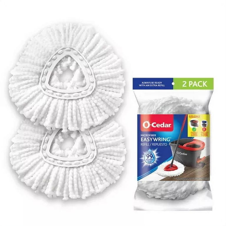 O-Cedar EasyWring Spin Mop Refill - MicroFiber - White - 2 / Pack