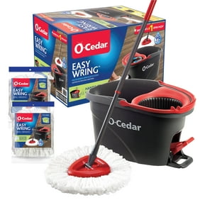 O-Cedar EasyWring&trade; Microfiber Spin Mop & Bucket System with 1 Extra Mop Head Replacement (2 Total Refills)