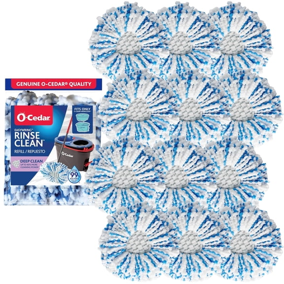 O-Cedar Genuine RinseClean Deep Clean Spin Mop Head Replacement (12 Pack)