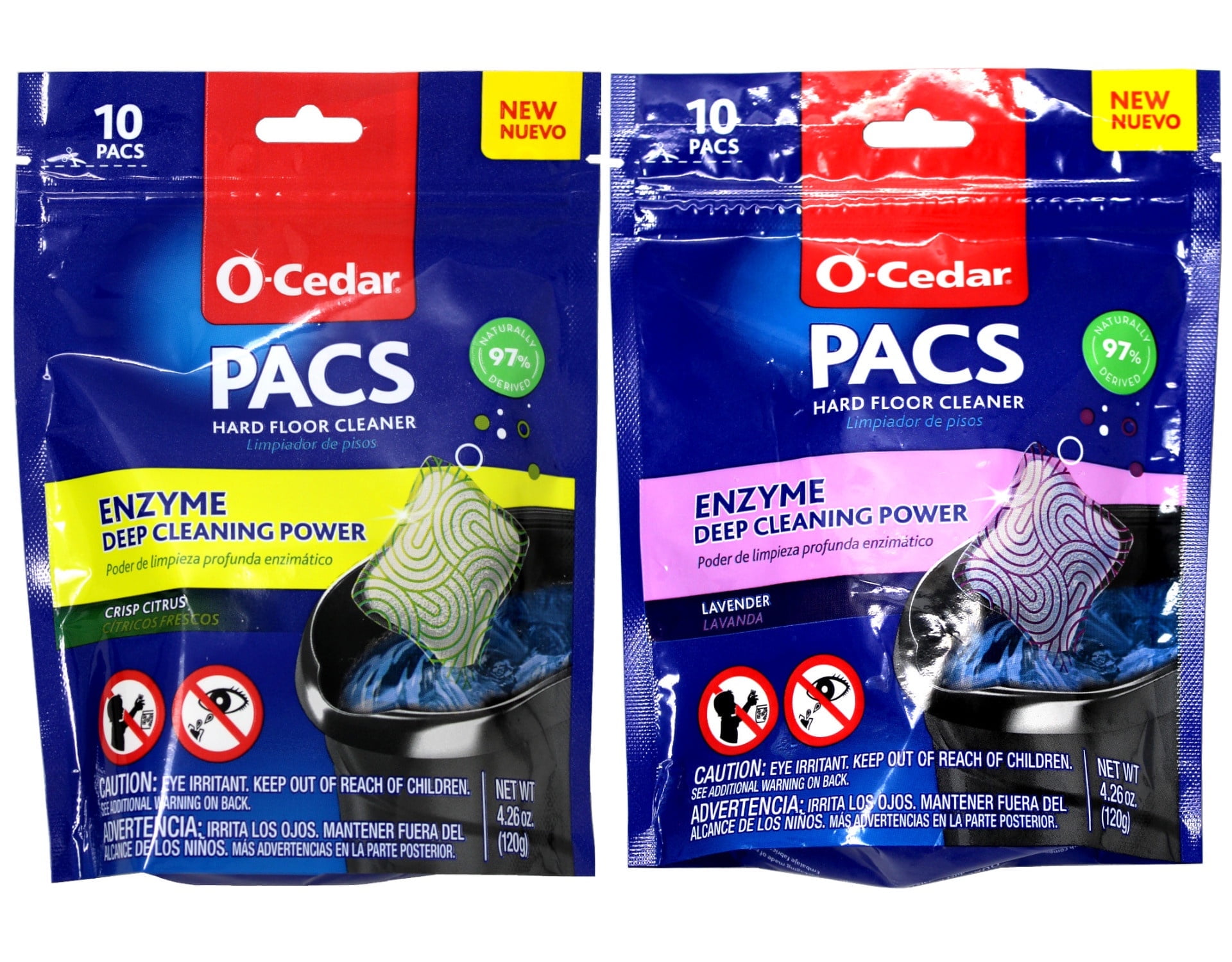 O-Cedar Hard Floor Cleaner PACS, Crisp Citrus and Lavender Scent