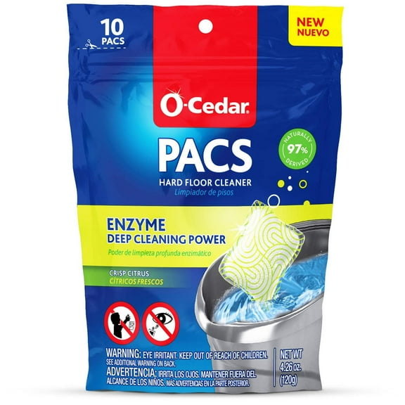 O-Cedar Hard Floor Cleaner PACs - Crisp Citrus 10 ct