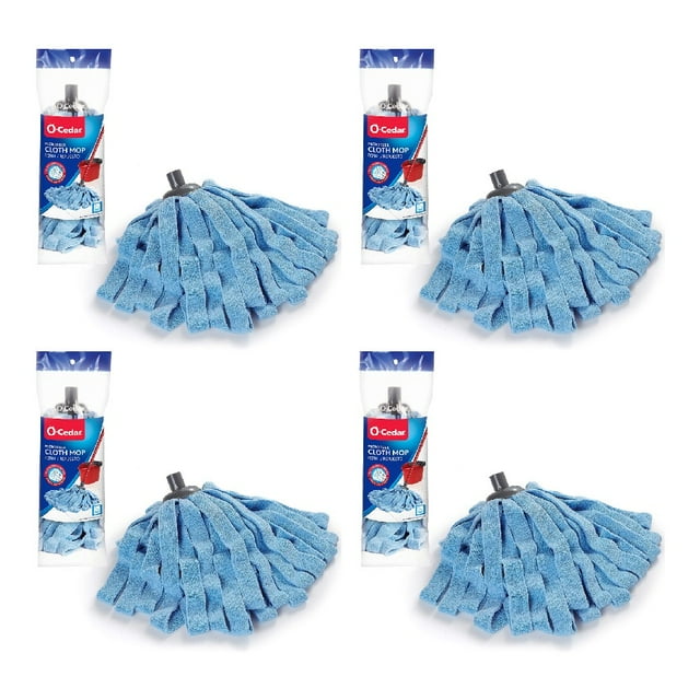 OCedar Microfiber Cloth Mop Refill Blue, 4 Pack
