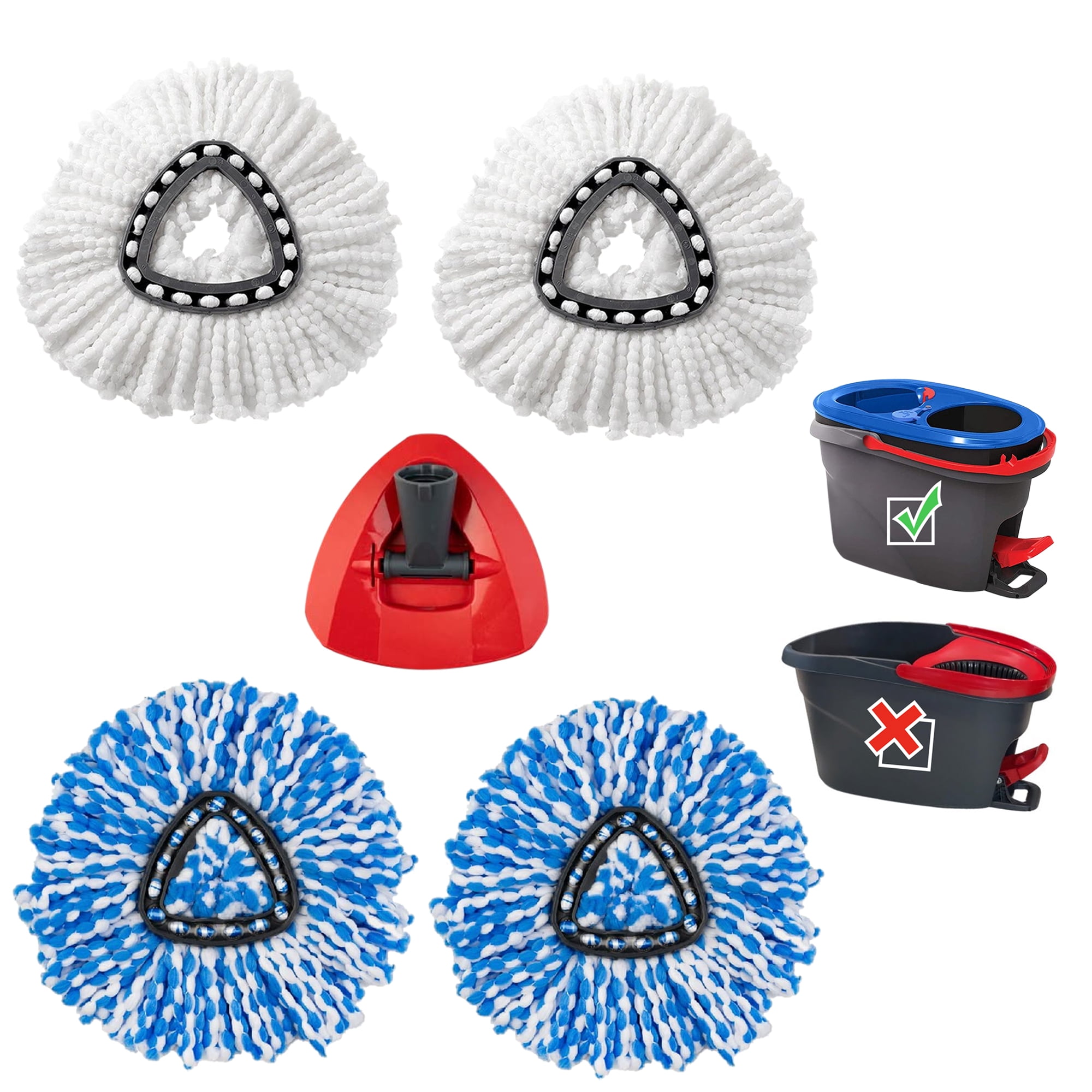 OCedar Mop Head Replacement 4 Pcs Durable and Machine Washable Mop