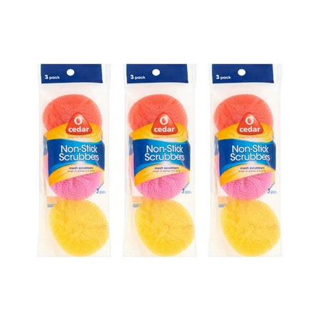 O-Cedar Non-Stick Plastic Scrubbers, All-Purpose Non-Scratch Scrubbers, 9 Ct