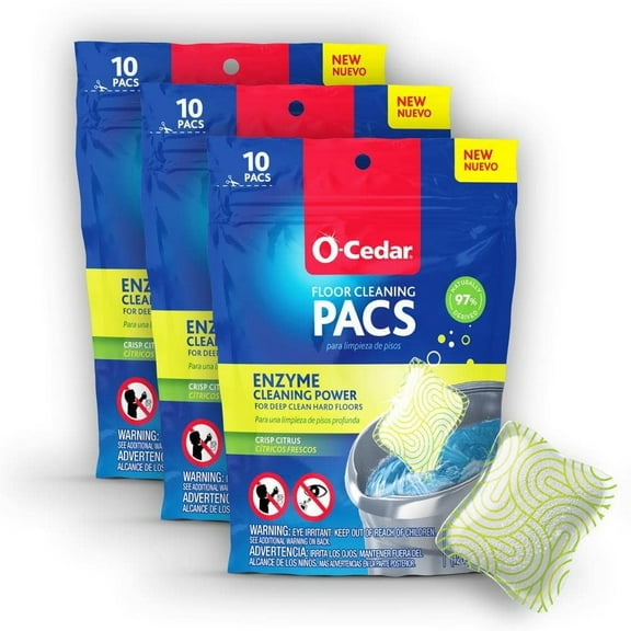 O-Cedar O-Cedar PACS Hard Floor Cleaner, Crisp Citrus Scent (10-Count) (3-Pack)