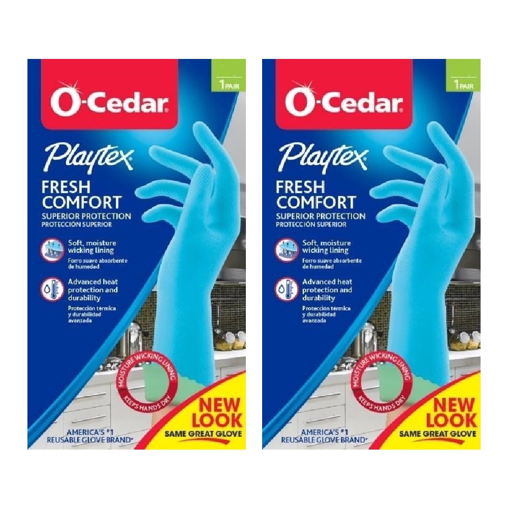 O-Cedar Playtex Large Fresh Comfort Gloves, Blue, 2 Pairs