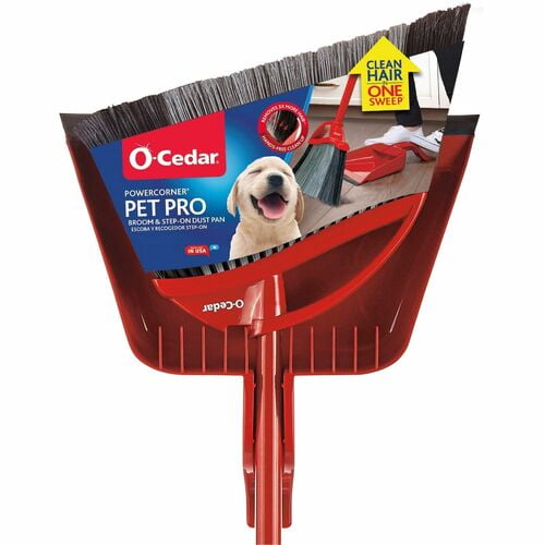 O-Cedar PowerCorner Pet Pro Broom, Red, Black, Gray (168020) | 2-Pack (2 Total)