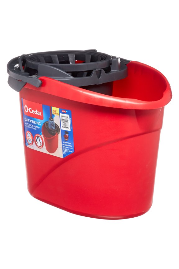 QuickWringâ„¢ 2.5 Gallon Mop Bucket with Wringer, Red
