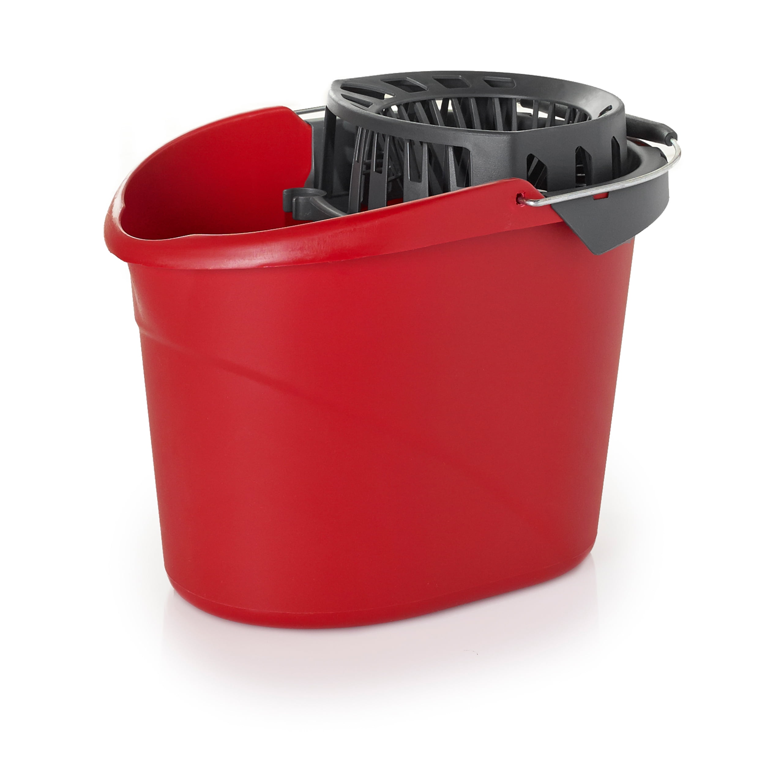 Wavebrake 4.5 Gallon Red Plastic Dirty Water Mop Bucket For Cleaning W  Handle