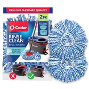 O-Cedar RinseClean Microfiber Spin Mop Head Replacements, Machine Washable & Reusable, 2 Count