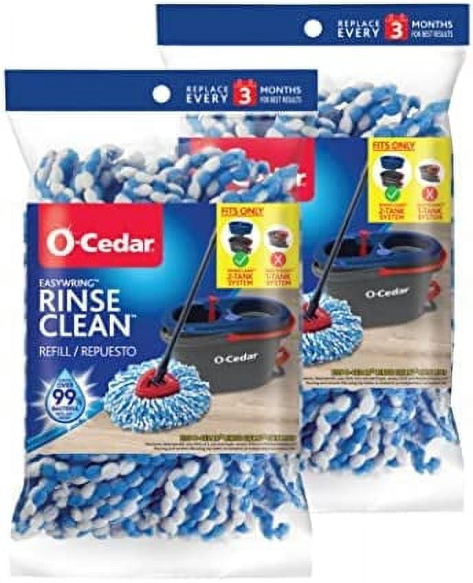 OCedar EasyWring RinseClean Spin Mop Microfiber Refill, Easy Replacement Heads, 1 CT (Pack of 2