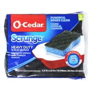 O-Cedar Scrunge Heavy Duty Scrub Sponge Odor Resistant 2 Count