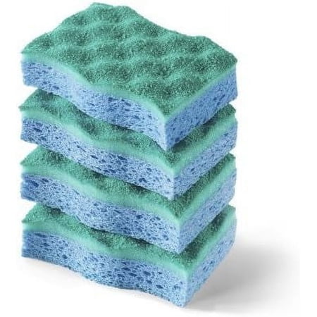 O-Cedar Scrunge Multi-Use (Pack of 6) Non-Scratch, Odor-Resistant All-Purpose Scrubbing Sponge Safely Cleans All Hard Surfaces in Kitchen and Bathroom, Blue 6 Count (Pack of 4)