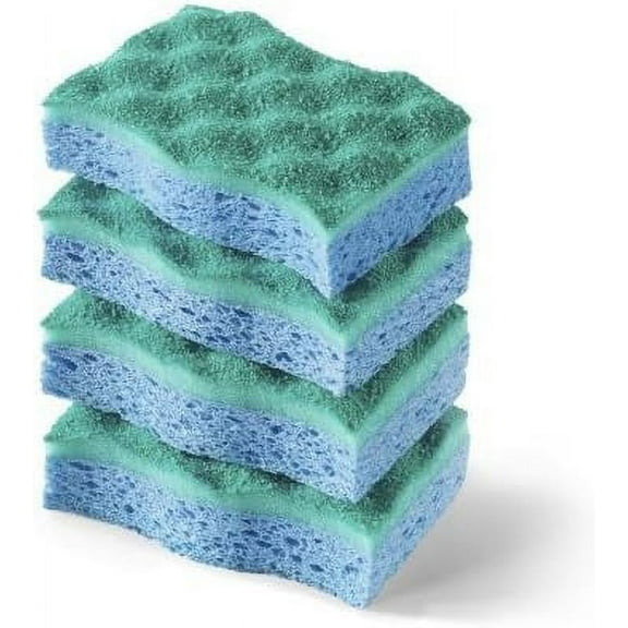 O-Cedar Scrunge Multi-Use (Pack of 6) Non-Scratch, Odor-Resistant All-Purpose Scrubbing Sponge Safely Cleans All Hard Surfaces in Kitchen and Bathroom, Blue 6 Count (Pack of 4)