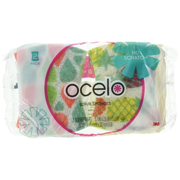 O-Cel-O 3M No Scratch Scrub Sponges 2 pk Pack of 12