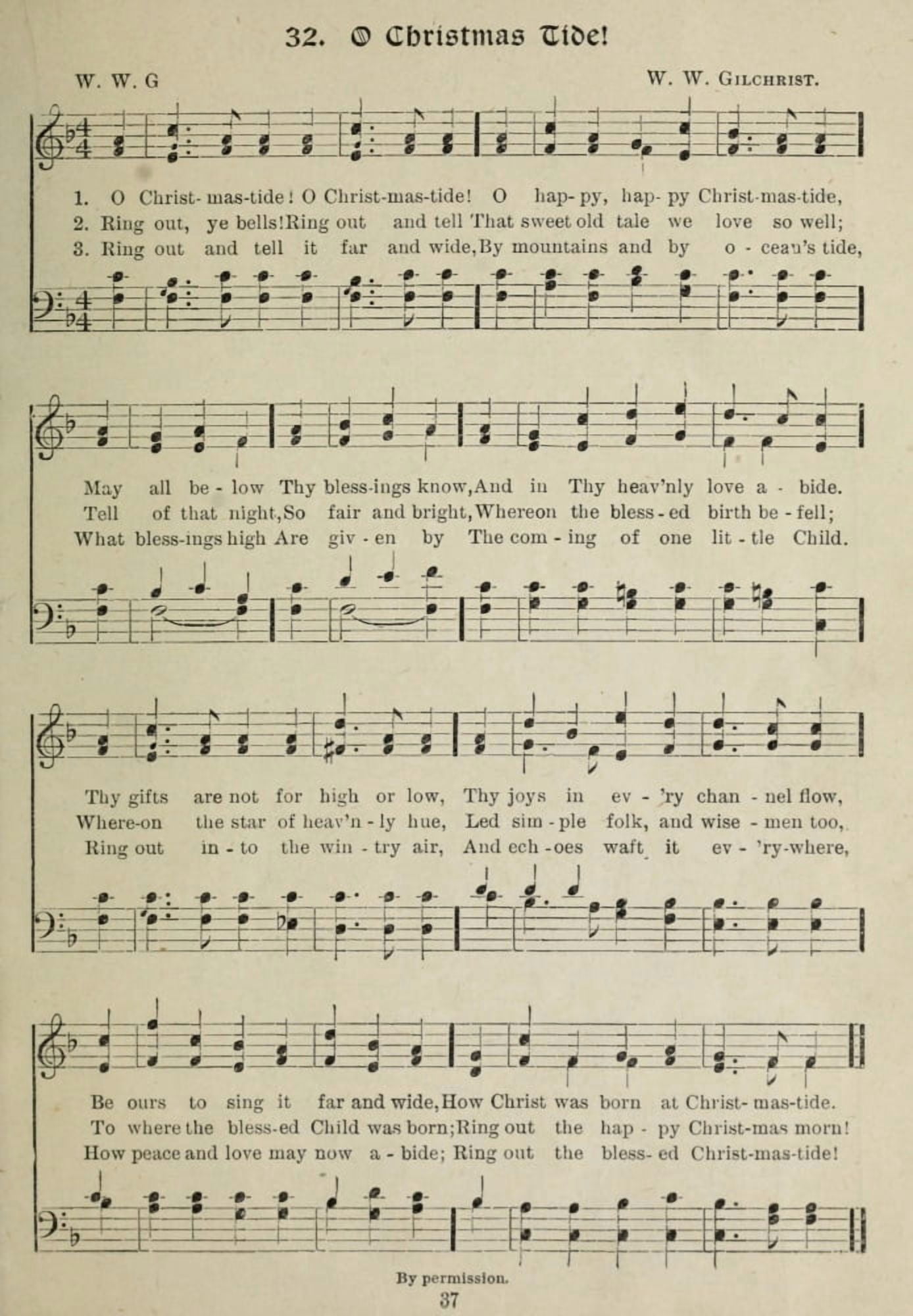 O Christmas Tide Gems of Christmas Songs 1910 Canvas Art - (18 x 24)
