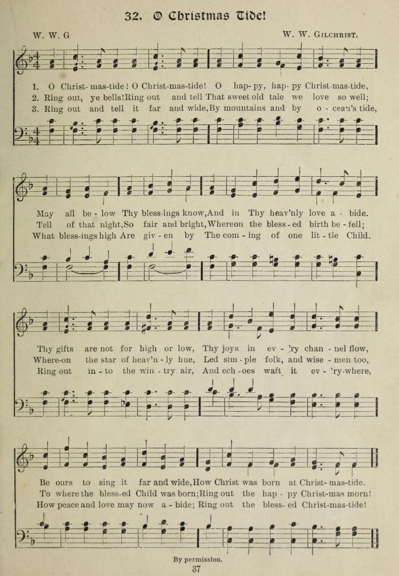 O Christmas Tide Gems of Christmas Songs 1910 Canvas Art - (24 x 36)