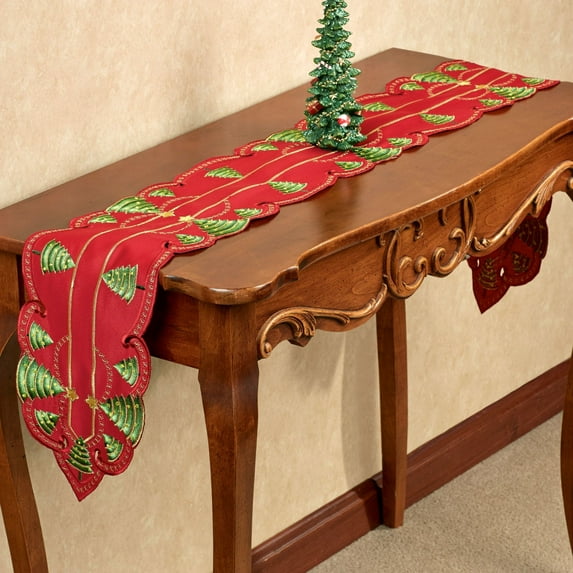 O Christmas Tree Long Table Runner Red 9 x 60