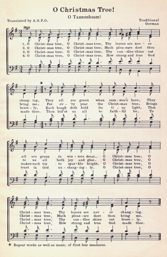 O Christmas Tree Traditional German No???ls A Collection of Christmas Carols 1932 Canvas Art - (18 x 24)