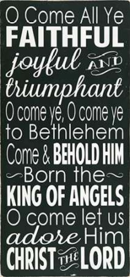 O Come All Ye Faithful Canvas Art - Erin Deranja (24 x 48)