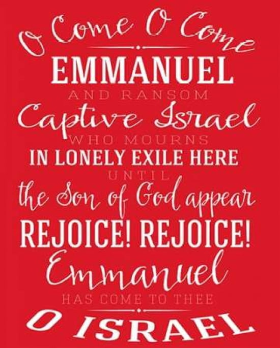 O Come Emmanuel - Red Canvas Art - Alli Rogosich (24 x 30)