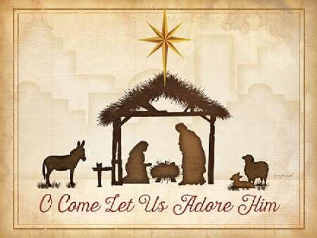 O Come Let Us Adore Him Canvas Art - Jennifer Pugh (18 x 24)