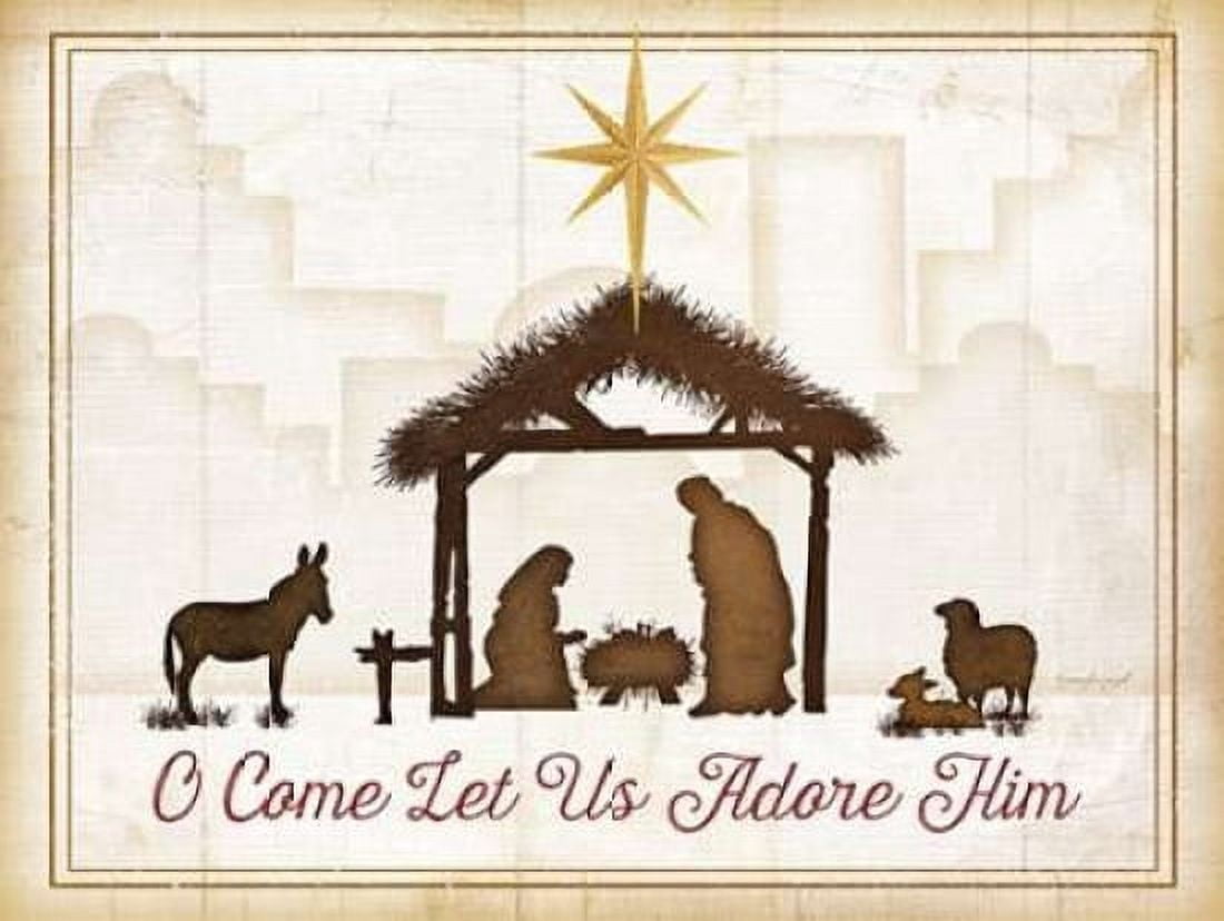 O Come Let Us Adore Him Canvas Art - Jennifer Pugh (18 x 24)