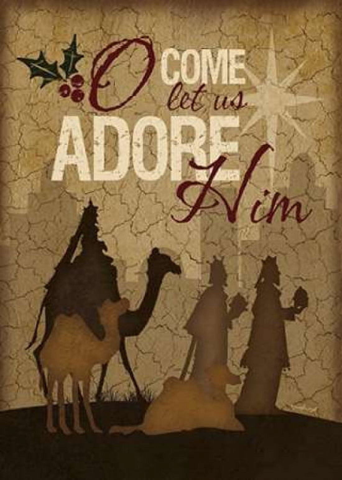 O Come Let Us Adore Him Wisemen Canvas Art - Jennifer Pugh (20 x 28)