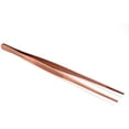thumbnail image 1 of O'Creme 10 Inch Rose Gold Precision Stainless Steel Kitchen Tweezer Tongs with Serrated Tips for Gripping, 1 of 6