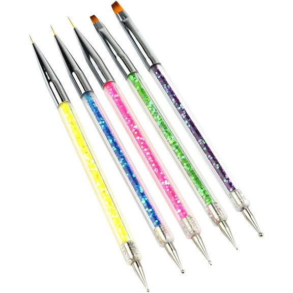 O'Creme 5-Piece Cake-Decorating Fondant-Tool Set with Modeling Ball Stylus Dotting Tools on One End, Edible-Paint Brushes on Other End