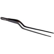 O'Creme 8 Inch Black Stainless Steel Precision Kitchen Culinary Offset Tweezer Tongs