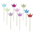thumbnail image 1 of O'Creme Assorted-Color Glittered Crowns Cake-Topper Set, Total 45 Pieces, 1 of 1