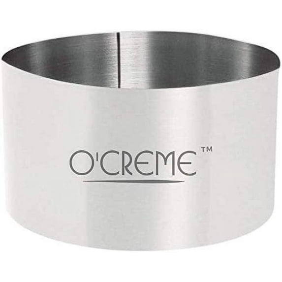 O'Creme Cake Ring Sturdy Stainless Steel Round Pastry Ring 2-3/4 Inch Diameter x 1-1/2 Inch High
