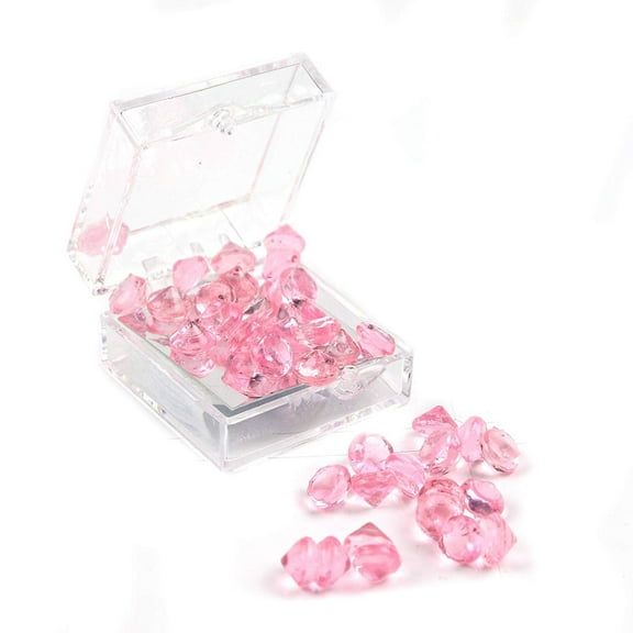 O'Creme Cherry-Pink Edible Diamonds 6 Millimeters for Decorating Cakes, 38 pieces