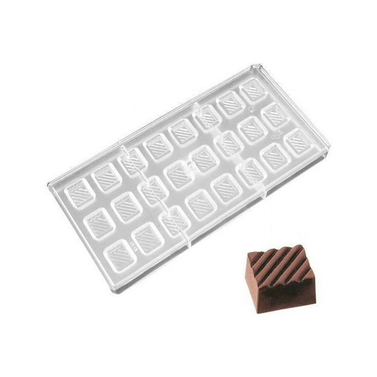 Pastry Tek Polycarbonate Ridged Cylinder Candy / Chocolate Mold -  24-Compartment - 10 count box