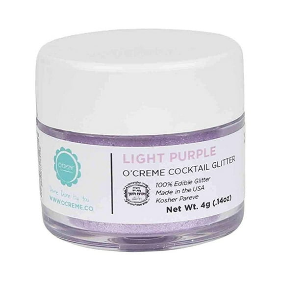 O'Creme Cocktail Glitter, 4 Grams Light Purple