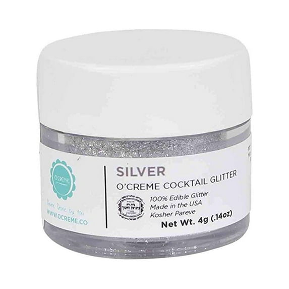 O'Creme Cocktail Glitter, 4 Grams Silver