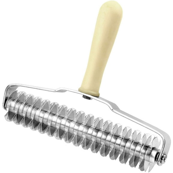O'Creme Commercial Pie-Top Lattice Cutter Roller 8 Inch Wide, Stainless Steel Blades with Plastic Handle