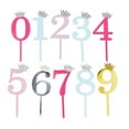 thumbnail image 1 of O'Creme Crowned-Number Plastic Cake Toppers, 10-Piece Set, 1 of 1