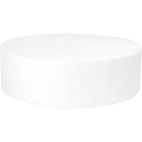 O'Creme Round Cake Dummy, 6" x 3", Polystyrene Foam Display Form for Cake Decorating Practice and Bakery Window Displays