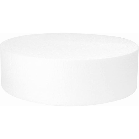 O'Creme Round Cake Dummy, 6" x 3", Polystyrene Foam Display Form for Cake Decorating Practice and Bakery Window Displays