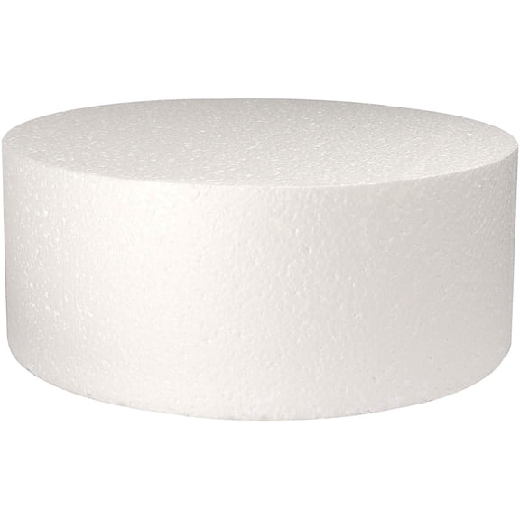 O'Creme Round Cake Dummy, 10" x 4", Polystyrene Foam Display for Cake Decorating Practice and Bakery Supplies